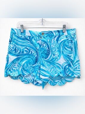 Lilly Pulitzer Buttercup Shorts | Size 12 | Blue Tropical Print